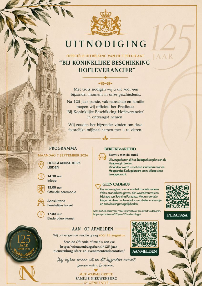 Nieuwenburg Sfeer wordt hofleverancier!
